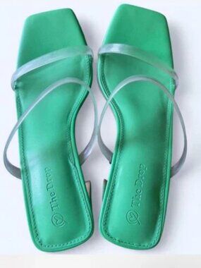 Green block heels